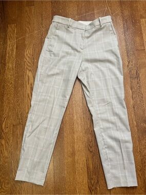 Women's Tailored Plaid Pants - Light Gray
